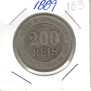 Coin 200 Reis 1889 Brazil - KM# 493 - eb103