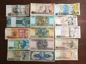 Lot 15 Brazil Banknote Paper Money Cruzeiros 019139