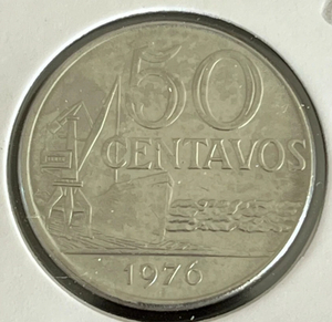 Coin 50 Centavos Brazil 1976 - Stainless Steel - KM# 580b - eb1707