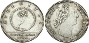 O3440 Rare Jeton Louis XV Trésor Royal Corne Abondance Emission 1756 Argent SUP