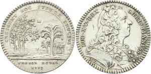 O3448 Jeton Louis XV Trésor Royal Avec rayons soleil 1739 Argent Silver