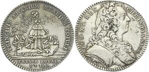 O3459 Jeton Louis XV Trésor Royal Principis Aerarium Essaim 1736 Argent Silver