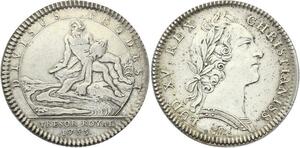 O3484 Jeton Louis XV Trésor Royal Divisus Prodest 1755 Argent Silver