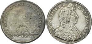 O3485 Rare Jeton Louis XIV 1680 Gros diamant Monté En Bijou Argent Silver