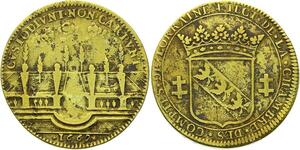 O3533 Rare Jeton Duché Lorraine Charles IV duc CRoix 1662 Jardins Vieux Thermes