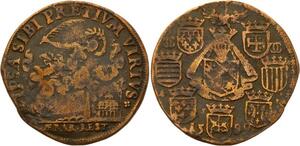 O3535 Rare R2 Jeton Duché Lorraine Charles III duc Reconstitution Trésor 1589