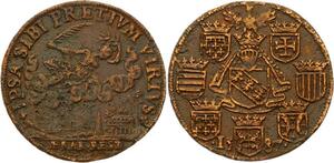 O3536 Rare R2 Jeton Duché Lorraine Charles III duc Reconstitution Trésor 1587