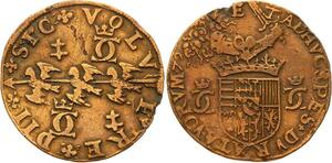 O3538 Rare Jeton Duché Lorraine Charles III Grand duc 1579 TRois alérions