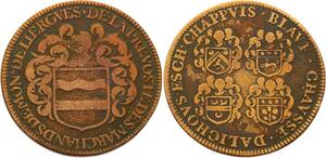 O3565 Rare Jeton Prévoté de Liergues armes Chappuis Blauf Chausse Dalichous