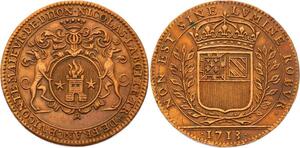 O3589 Jeton Louis XIV Dijon Nicolas Labotte Maire Vicomte 1713 SUP SPL