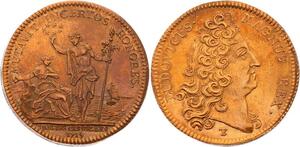 O3593 Rare Jeton Louis XIV Parties Revenus Casuels 1715 FDC ->Make offer