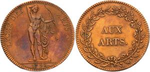 O3594 Rare Constitution Jeton Louis XVI Lycée Arts 1792 Splendide ->Make offer