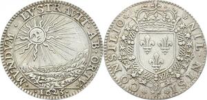 O3623 Rare R2 Jeton Louis XIII 1623 Conseil du Roi Ecu de France Soleil Argent