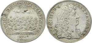 O3658 Rare Jeton R3 Louis XIV Tête Virile Secrétaires Roi 1678 !!! Argent