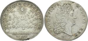 O3668 Rare Jeton Louis XIV Secretaires Roi Emission 1693 Argent ->M offre