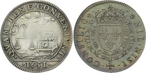 O3670 Rare Jeton Louis XIV Conseil Roi 1651 Argent ->M offre