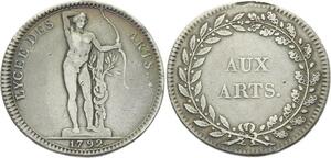 O3689 Constitution Jeton Lycée Arts Louis XVI 1792 Argent Silver ->Make offer