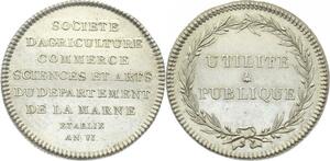O3703 Rare R2 Jeton Societe Agriculture Commerce Marne Argent Silver 1797 SPL
