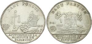 O3708 Jeton Louis XIV Cour des Monnaies Paris Argent Silver 1767 Superbe ++