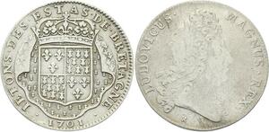 O3719 Rare R2 Jeton Louis XIV Etats Bretagne Nantes 1701 Argent Silver