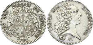 O3727 Jeton Louis XV Etats Bretagne Rennes 1744 Argent Silver SUP ->Make offer