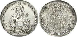 O3729 Jeton Louis XV Etats Bretagne Rennes 1754 Hermine Argent Silver SUP