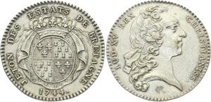 O3745 Jeton Louis XV Etats Bretagne Rennes 1744 Argent Silver SUP ->Make offer