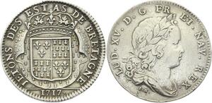 O3749 Rare Jeton Louis XV Etats Bretagne Dinan 1717 Argent Silver ->Make offer