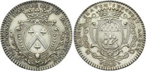 O3759 Rare !! Jeton Nantes Echevins René Darquistade Maillardière 1743