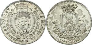 O3763 Rare Jeton Louis XV Nantes Avocat Léonard Joubert Collet 1763 Argent SUP