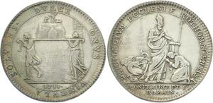 O3765 Jeton Louis XIV Rouen Clergé Eglise Confrérie Saint Romain 1711 argent