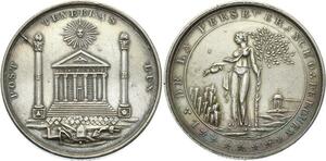 O3773 Rare !! Jeton Orient Rouen loge de la Persévérance 5817 1817 Paris argent