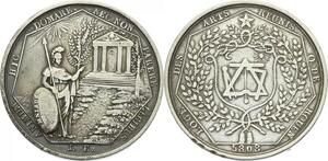 O3775 Rare R2 Jeton Orient Rouen Arts réunis 5808 1808 Paris argent