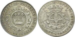 O3776 Rare Jeton CFF de Montmorency Luxembourg Normandie Louis XIV 1709 Argent ->M offre