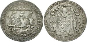O3791 Rare Jeton Louis XIV Maire Nantes Gratien Libault Templerie 1671 Argent