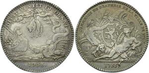 O3798 Rare Jeton Louis XV Lyon Corporation Drapiers 1755 Argent ->M offre