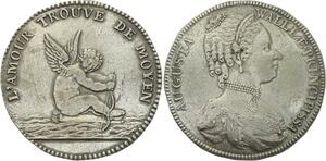 O3817 Scarce Token Great Britain Augusta Princess Wales amour vanitié Silver