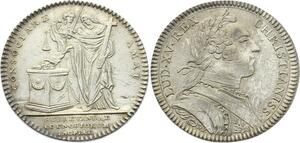 O3819 Jeton Louis XV Assemblée Clergé Dénuement Couvents 1753 Argent Silver SUP