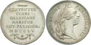 O3820 Jeton Louis XV Assemblée Clergé Religieux 1755 Argent Silver SPL !! FDC