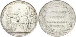 O3833 Rare Jeton Louis XV Clergé Abimélech Goliath à David Argent Silver