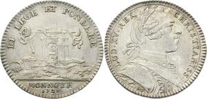 O3835 Jeton Louis XV Monnaie de Paris Louis XV 1723 Loi Poids Argent SUP