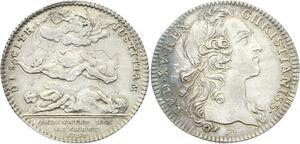 O3839 Rare Jeton Louis XV Ordinaires Guerres Jupiter aigle 1757 Argent SUP ++