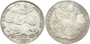 O3840 Rare Jeton Louis XV Ordinaires Guerres Jupiter aigle 1757 Argent SUP ++