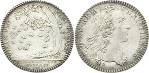 O3847 Jeton Louis XV Ordinaires des Guerres 1745 Engager sa vie Argent SUP