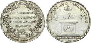 O3891 Rare Jeton Louis XV Mariage XV 1725 Conrad de Rotembourg Berlin  Argent