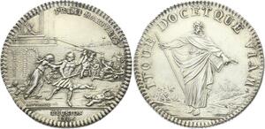 O3897 Rare R2 Jeton Louis XVI Massacre des Innocents martyrs 1786 Argent SPL