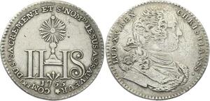 O3908 Rare Jeton Louis XVI Compagnie Sacrement Jésus Saint Sauveur 1755 Argent