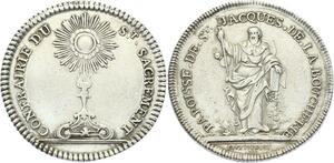 O3921 Rare Jeton Paroisse Saint Jacques Boucherie 1779 Argent Silver