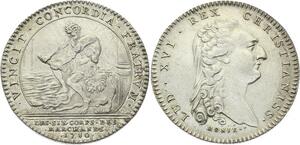 O3962 Rare R2 Jeton Louis XVI 1776 Corporations Six Corps Hercule Argent SUP