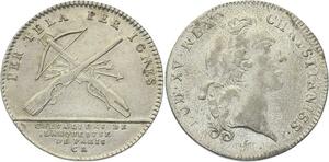 O3980 Rare R3 Jeton Louis XV Tir Arquebuse Chevaliers Paris Argent